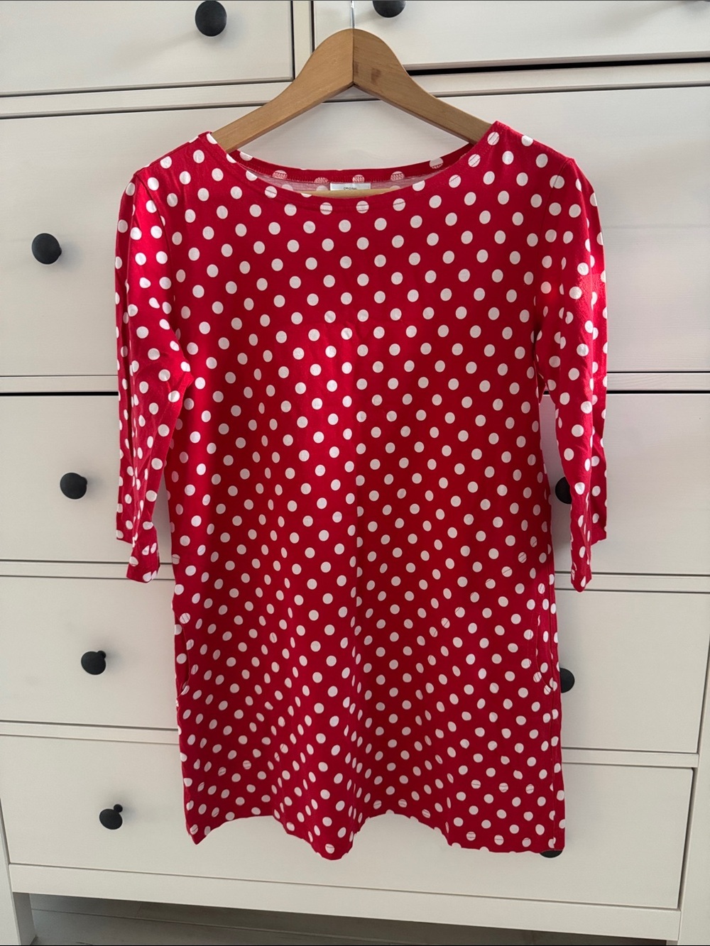 Marimekko Vintage Red Polka Dot Tunic Top Size S
